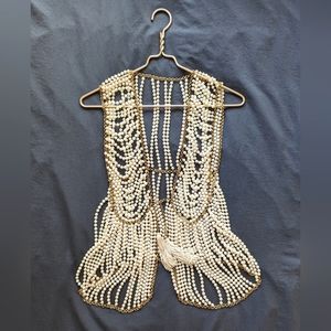 Vintage Pearl Beaded Vest - Flapper Festival Party